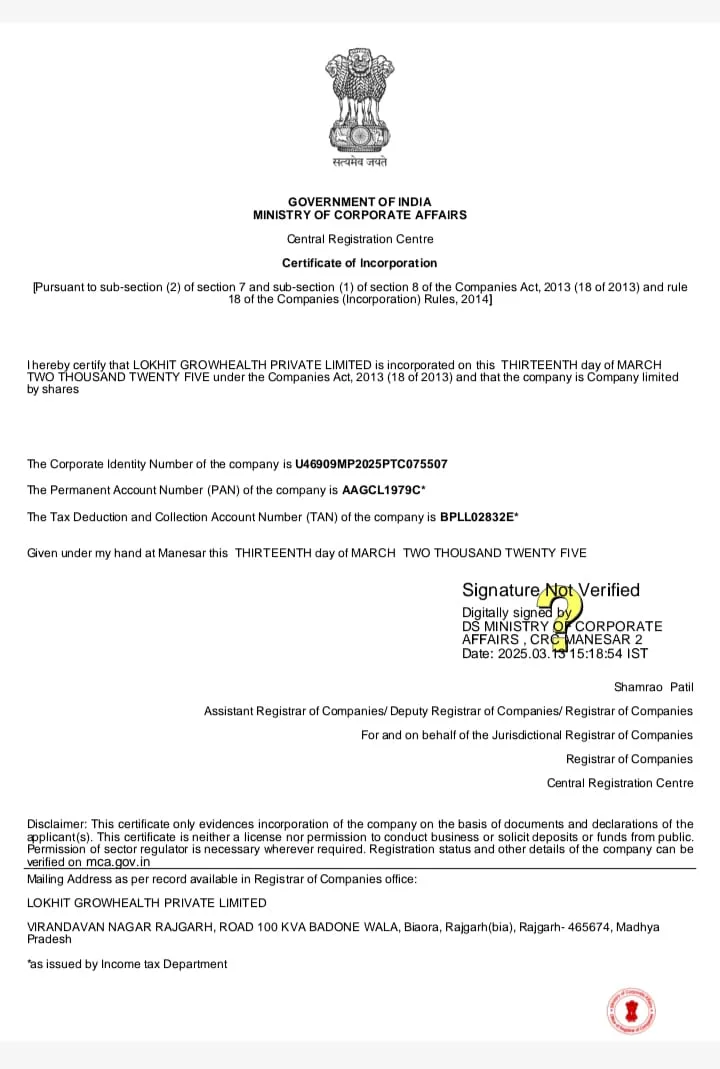 Certificate of Incorporation